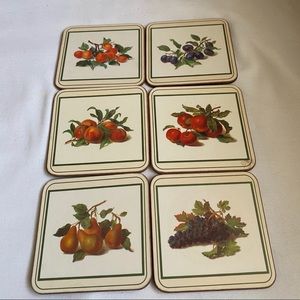 Set Of 6 Royal Table Coasters Classic Fruit New